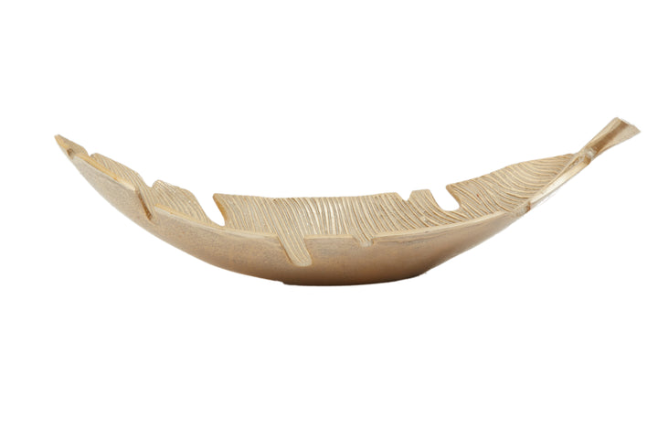 Desio Gold Finish Curved Leaf Dish