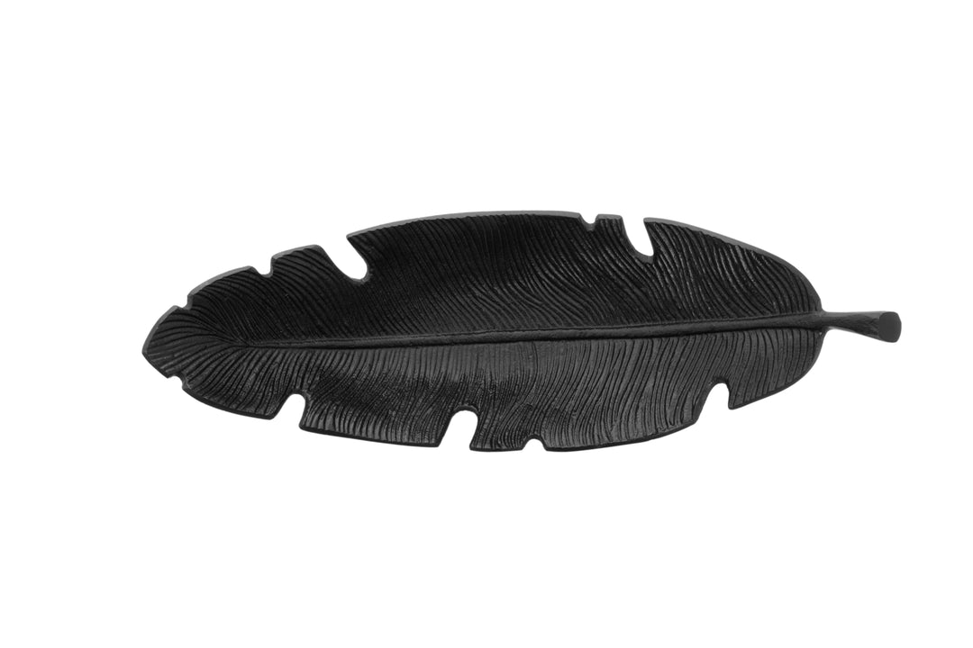 Desio Black Finish Curved Leaf Dish
