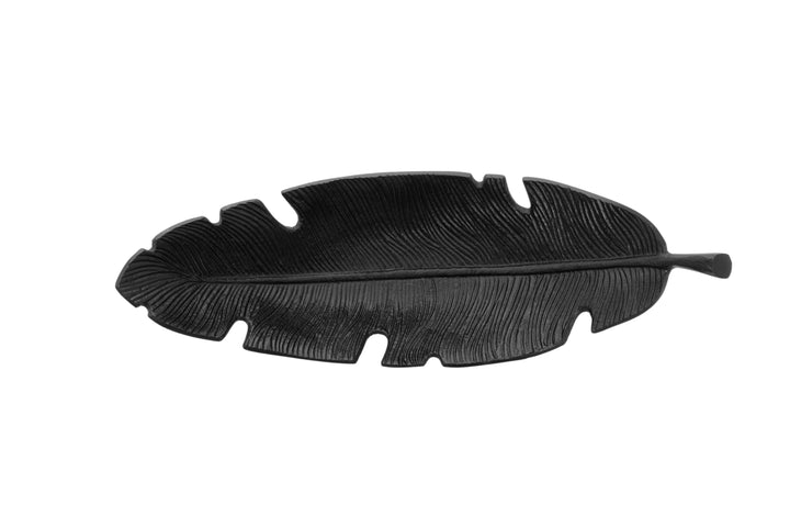 Desio Black Finish Curved Leaf Dish