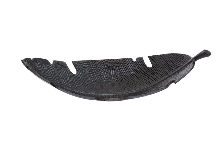 Desio Black Finish Curved Leaf Dish