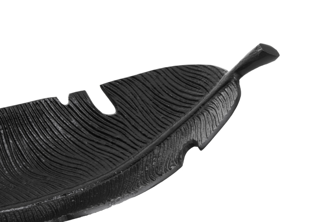 Desio Black Finish Curved Leaf Dish