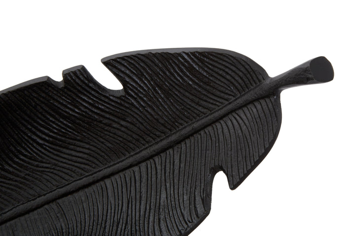 Desio Black Finish Curved Leaf Dish