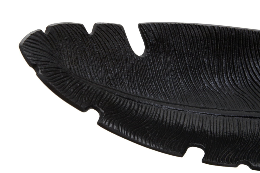 Desio Black Finish Curved Leaf Dish