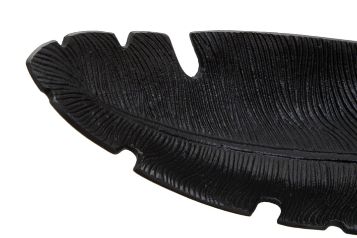 Desio Black Finish Curved Leaf Dish