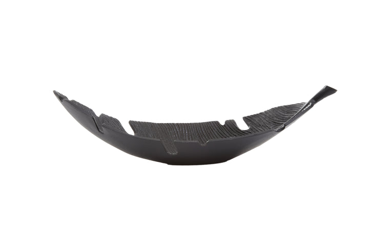 Desio Black Finish Curved Leaf Dish