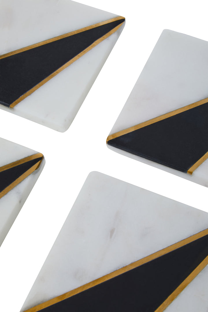 Todi White And Black Marble Coasters