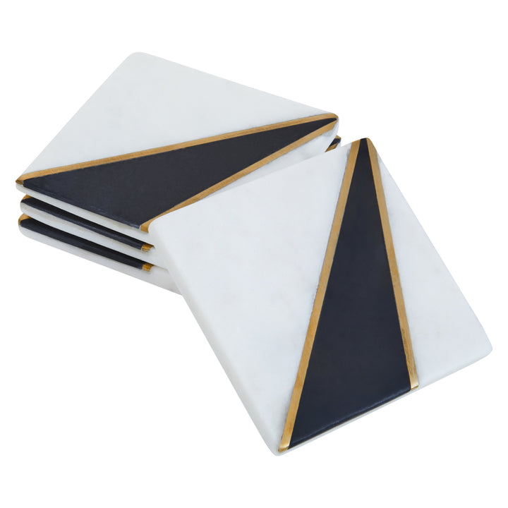 Todi White And Black Marble Coasters