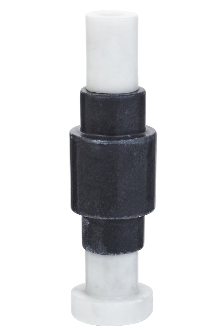 Forio Black And White Marble Candle Holder