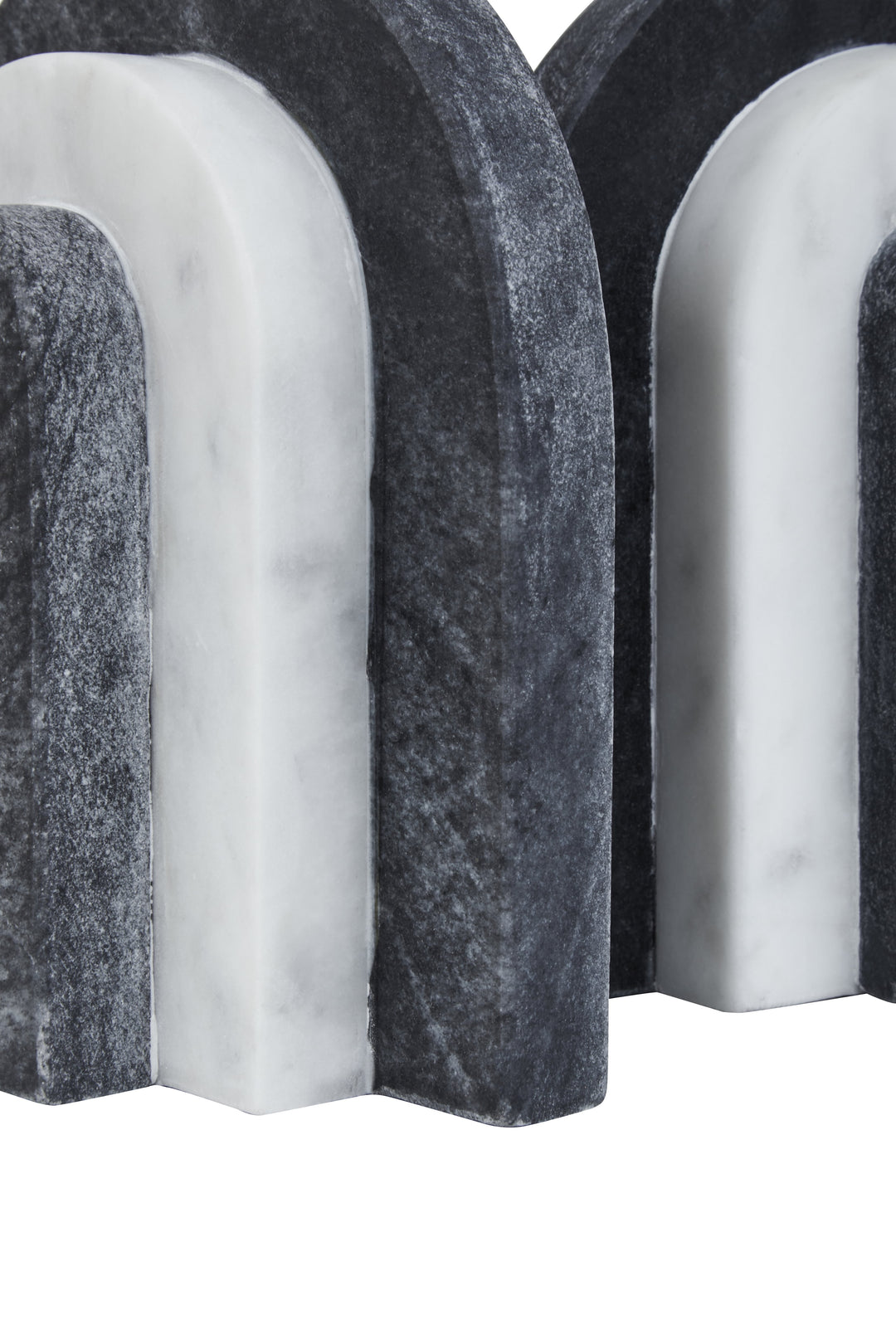 Forio Black And White Marble Bookends