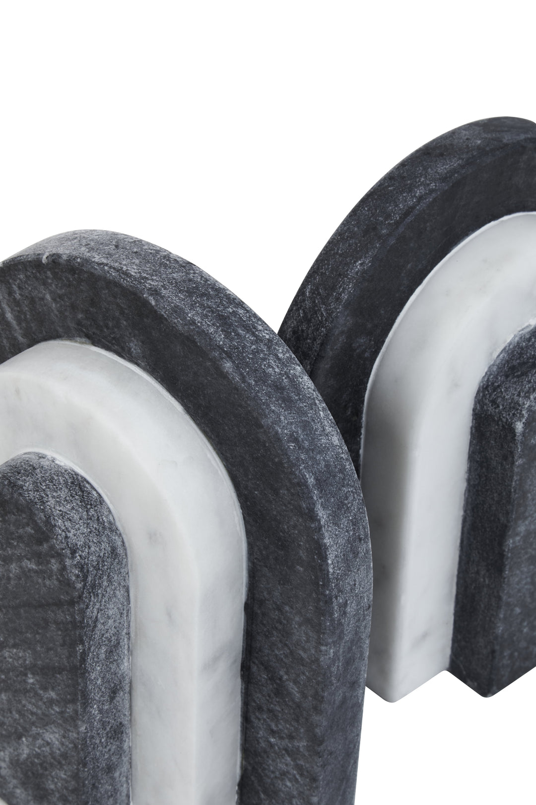 Forio Black And White Marble Bookends