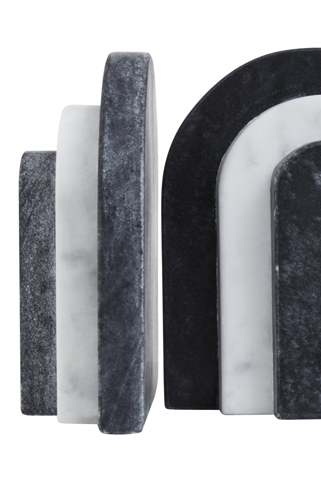 Forio Black And White Marble Bookends