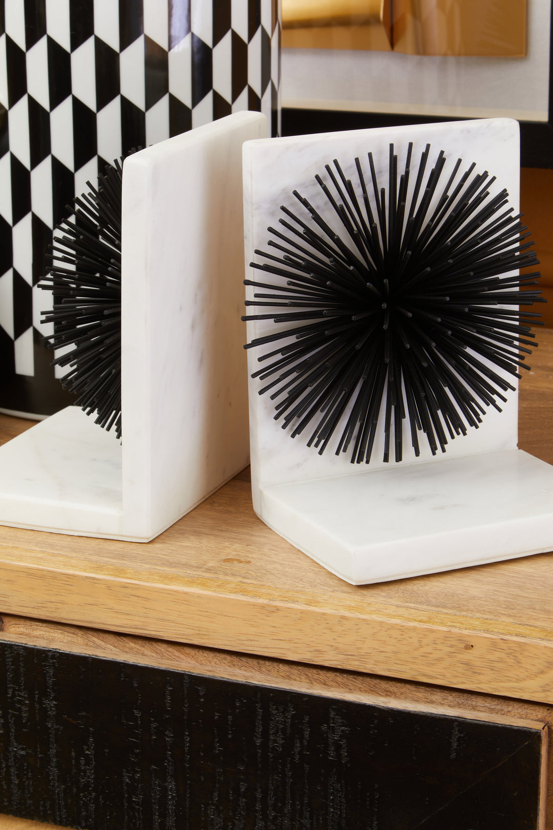Milazzo Set Of Two Black Starburst Bookends