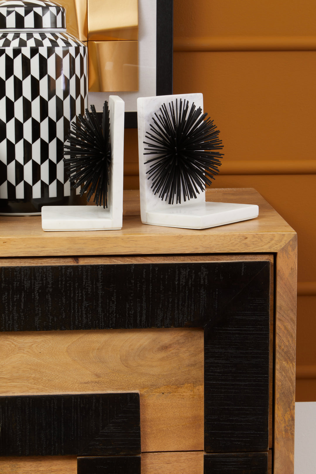 Milazzo Set Of Two Black Starburst Bookends