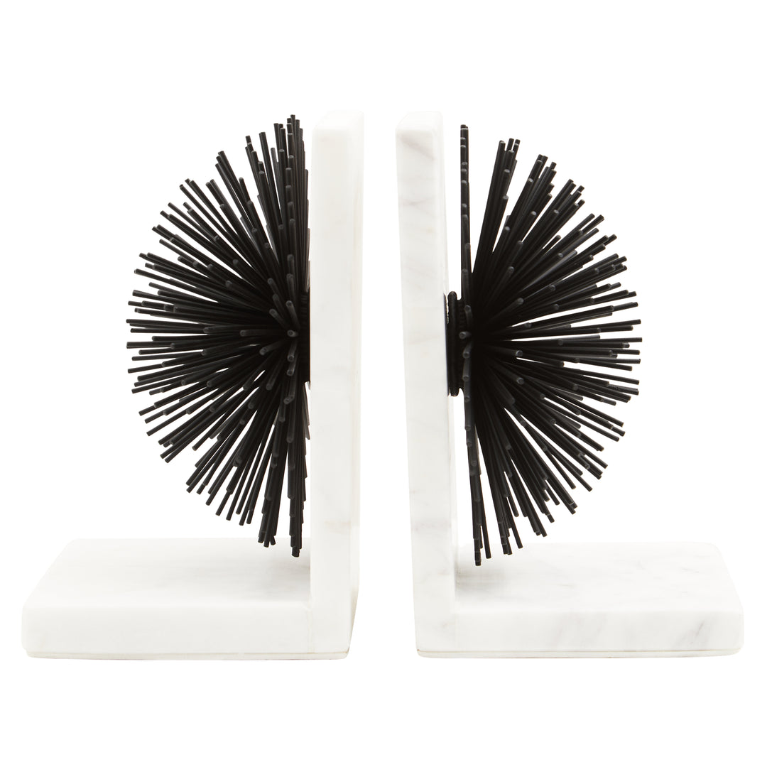 Milazzo Set Of Two Black Starburst Bookends