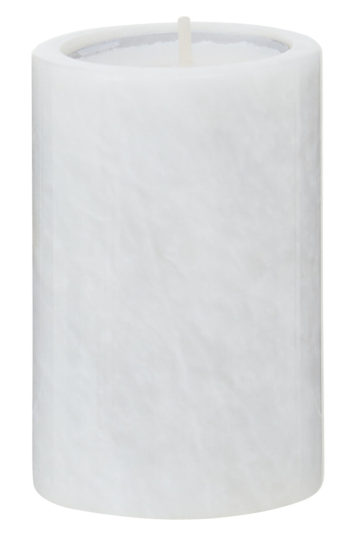 Forio Set Of Three White Marble Tealight Holders