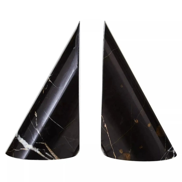 Forio Set of Two Black Marble Bookends