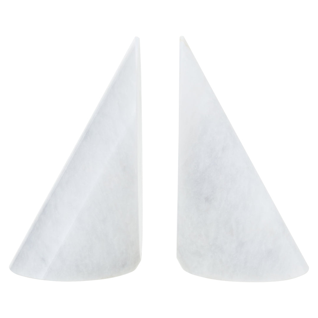 Forio Set Of Two White Marble Bookends