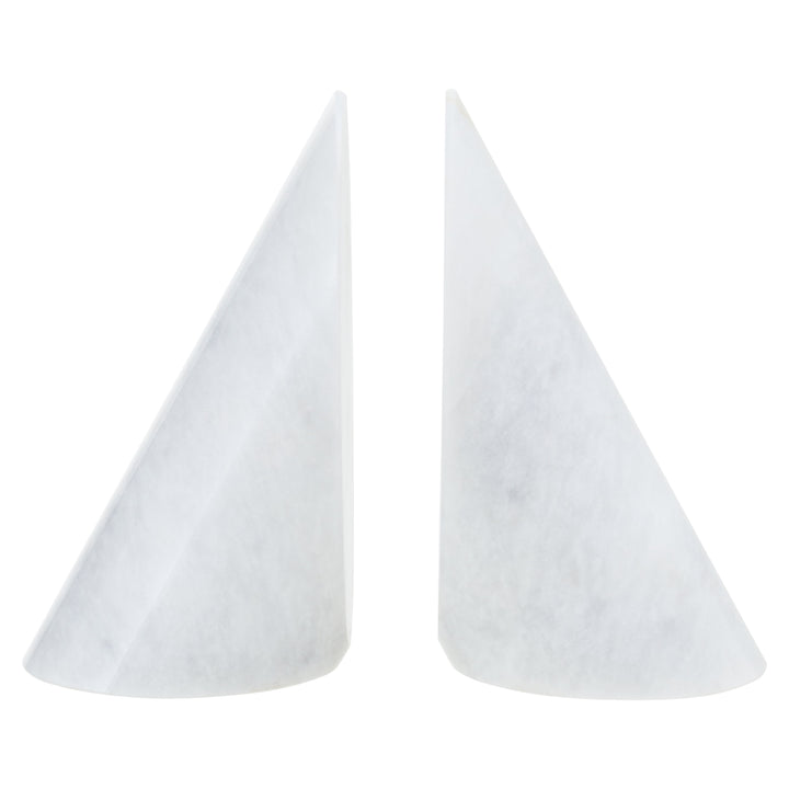 Forio Set Of Two White Marble Bookends