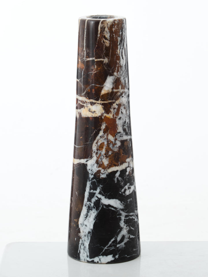 Forio Black Marble Tapered Vase