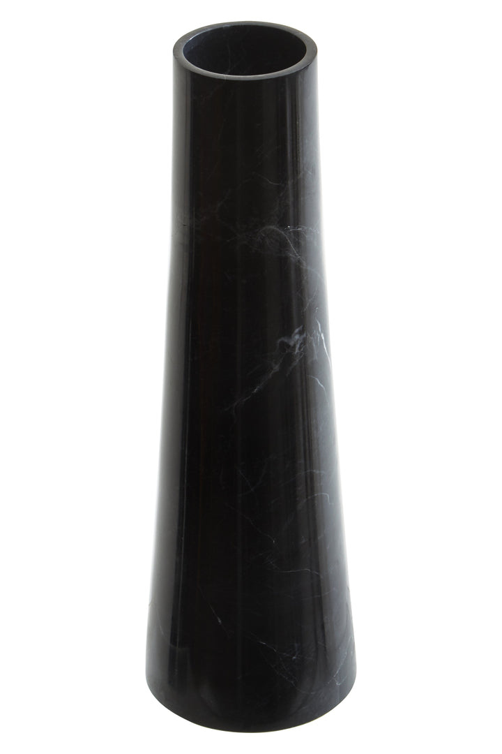 Forio Black Marble Tapered Vase