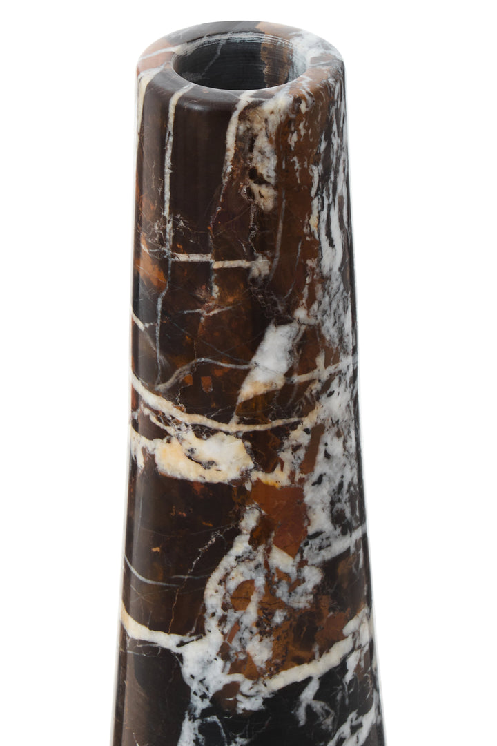 Forio Black Marble Tapered Vase