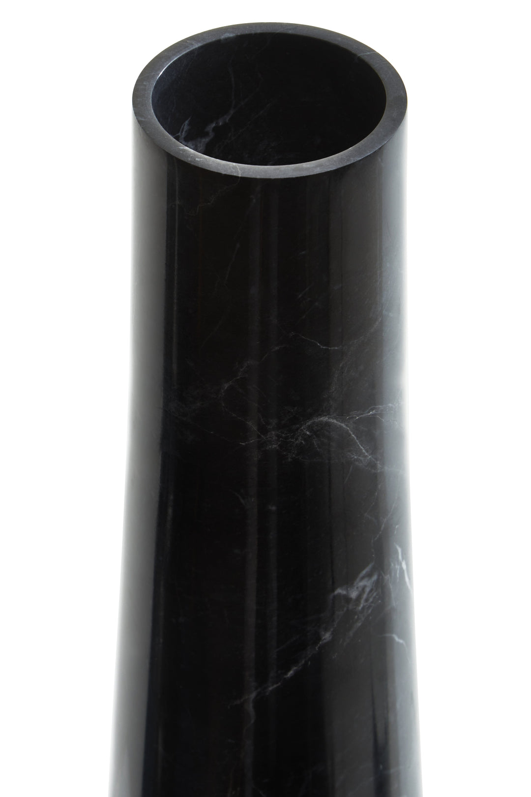 Forio Black Marble Tapered Vase