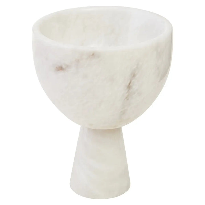 Forio Small White Marble Pedestal Bowl