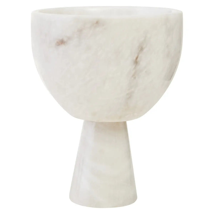 Forio Small White Marble Pedestal Bowl