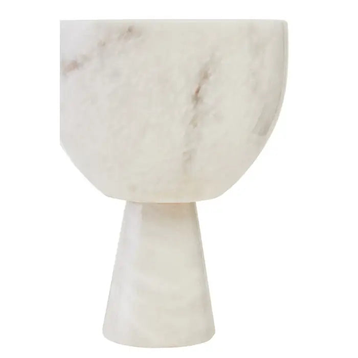 Forio Small White Marble Pedestal Bowl