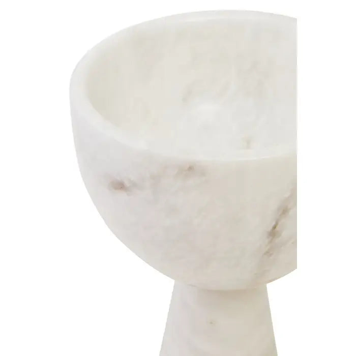 Forio Small White Marble Pedestal Bowl