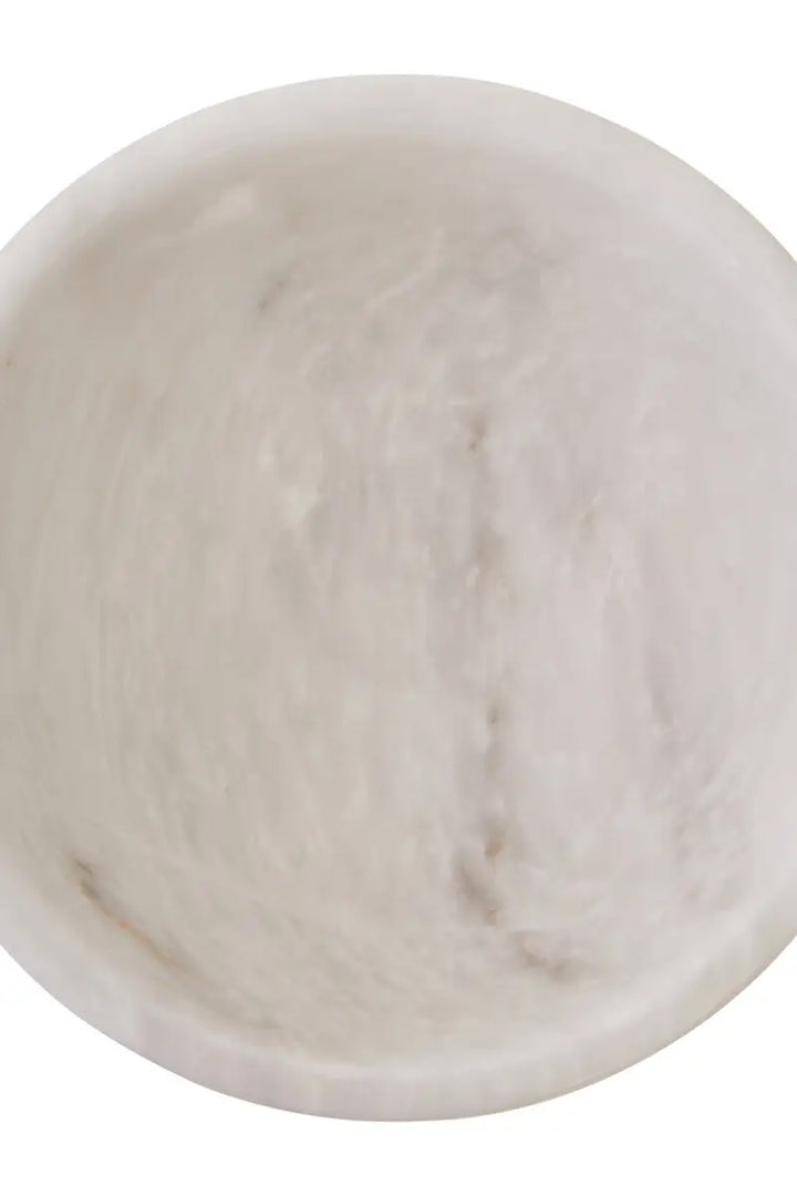 Forio Small White Marble Pedestal Bowl