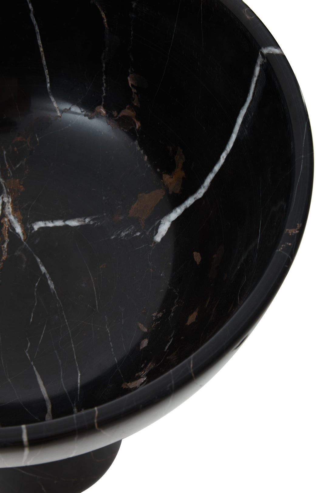 Forio Large Black Marble Pedestal Bowl