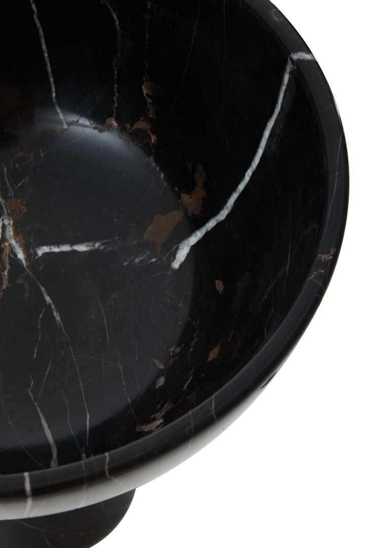 Forio Large Black Marble Pedestal Bowl
