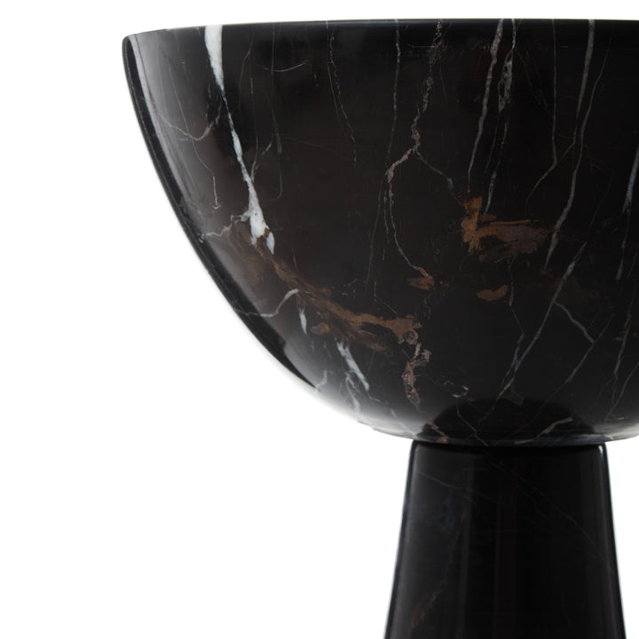 Forio Large Black Marble Pedestal Bowl