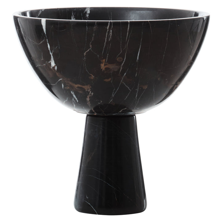 Forio Large Black Marble Pedestal Bowl