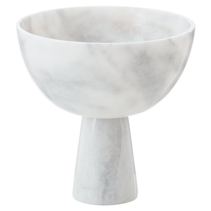 Forio Large White Marble Pedestal Bowl