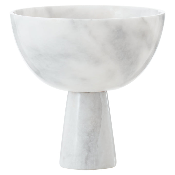 Forio Large White Marble Pedestal Bowl
