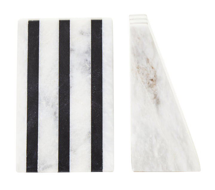 Forio Set of Two Striped Marble Bookends