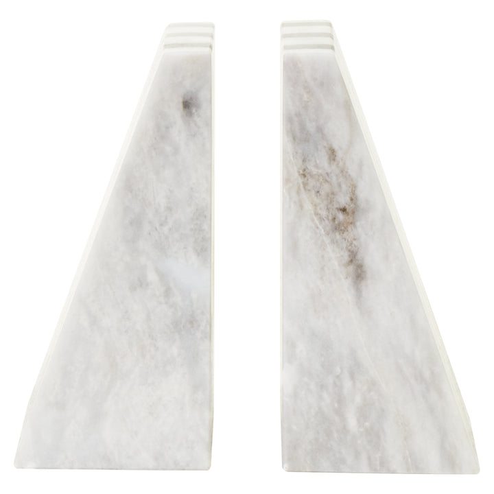Forio Set of Two Striped Marble Bookends