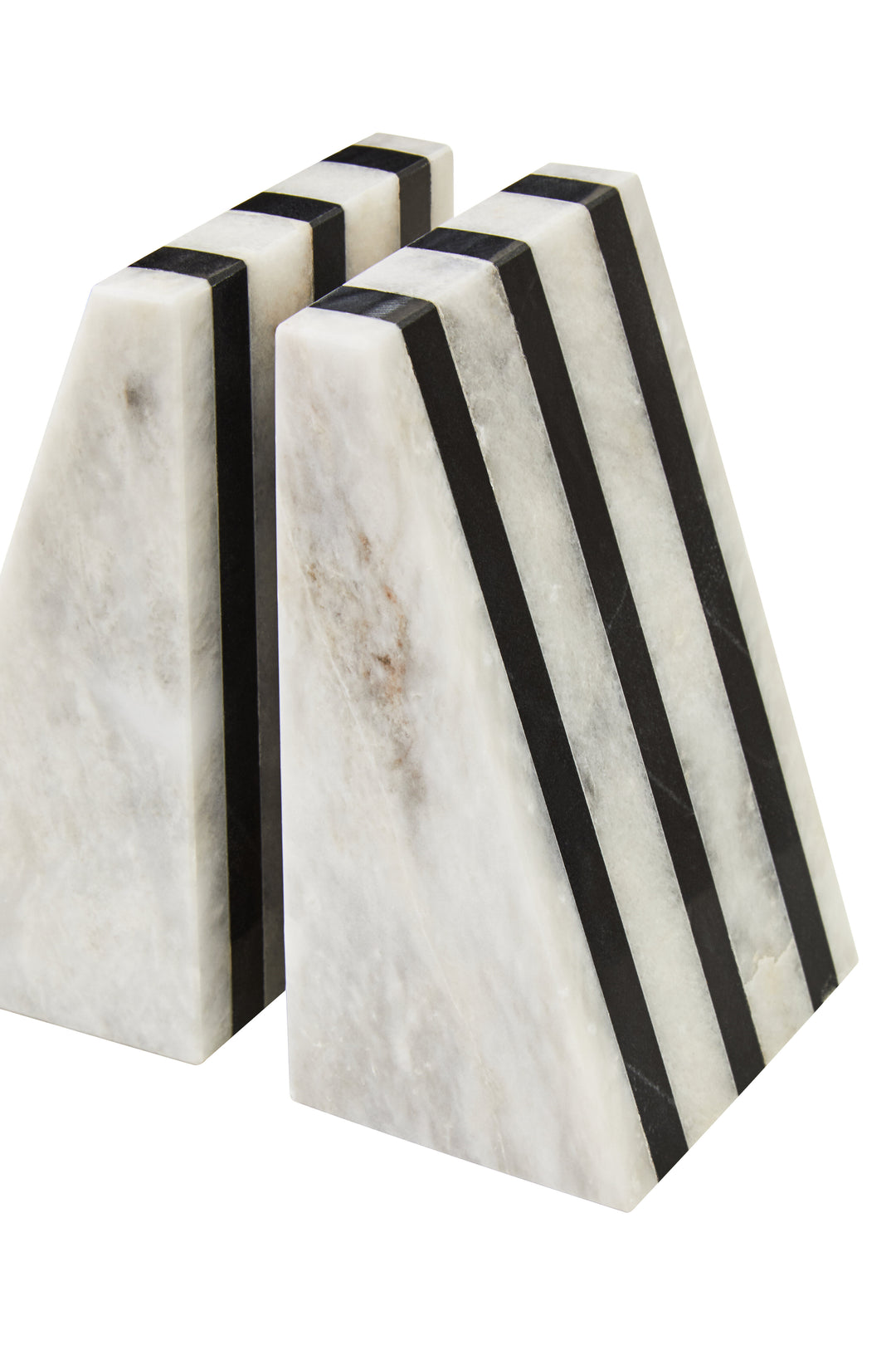 Forio Set of Two Striped Marble Bookends