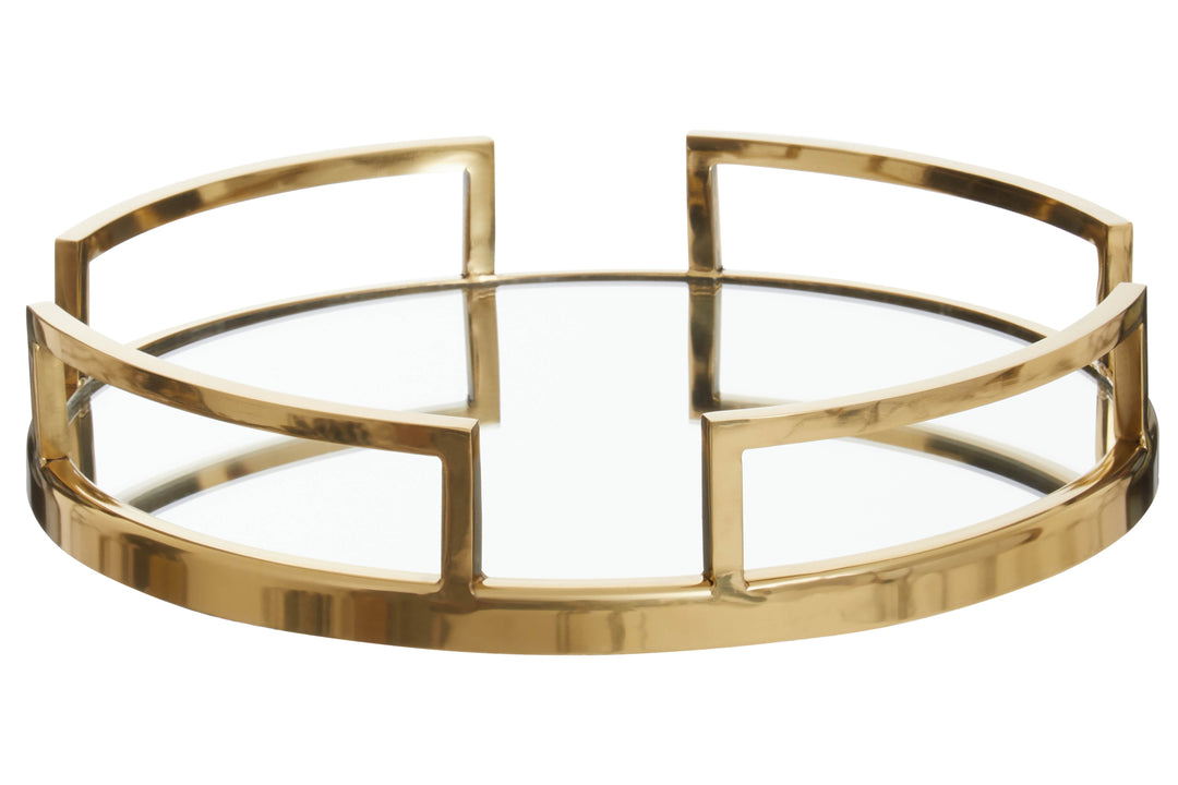 Varallo Gold Finish Mirrored Tray