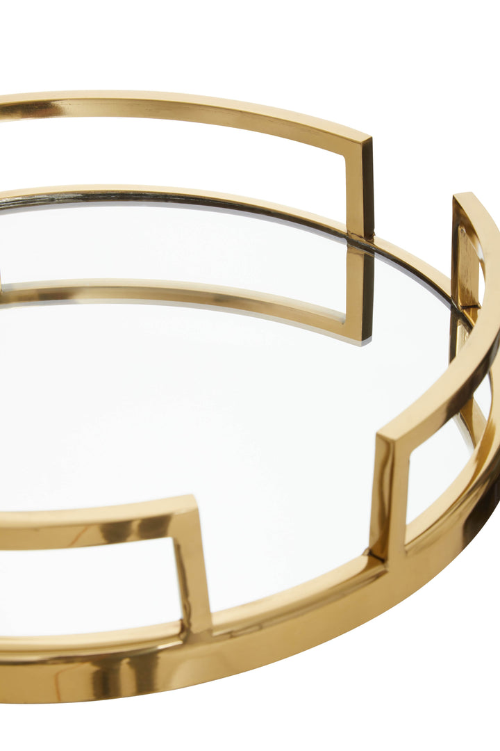 Varallo Gold Finish Mirrored Tray