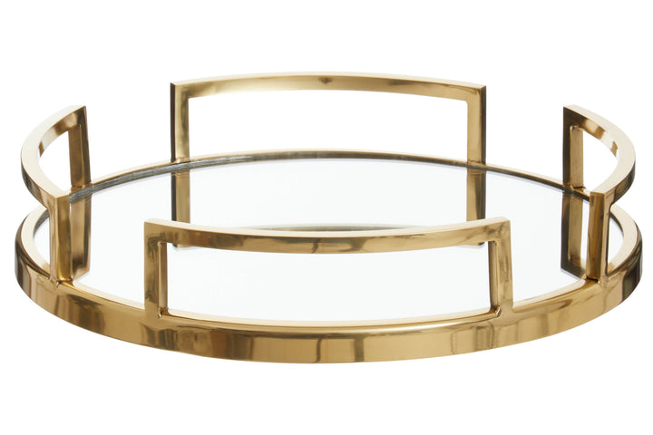 Varallo Gold Finish Mirrored Tray