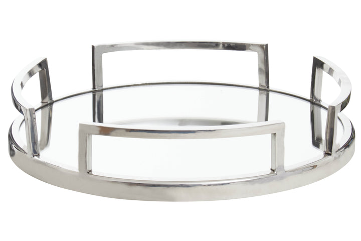 Varallo Silver Finish Mirrored Tray