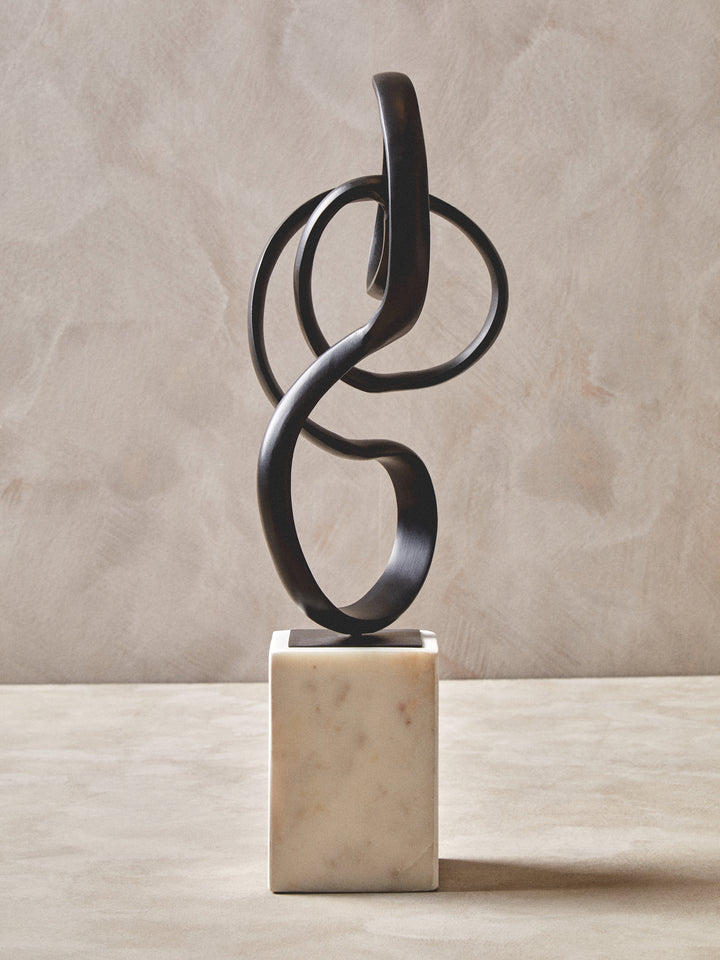 Desio Black Finish Aluminium Knot Sculpture