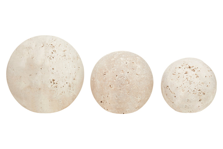 Avola Travertine Set of 3 Deco Balls