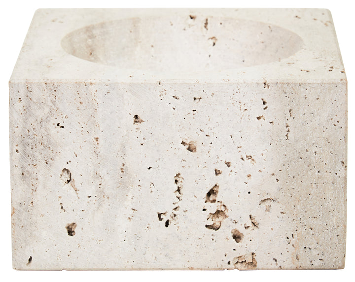 Avola Travertine Square Decorative Bowl