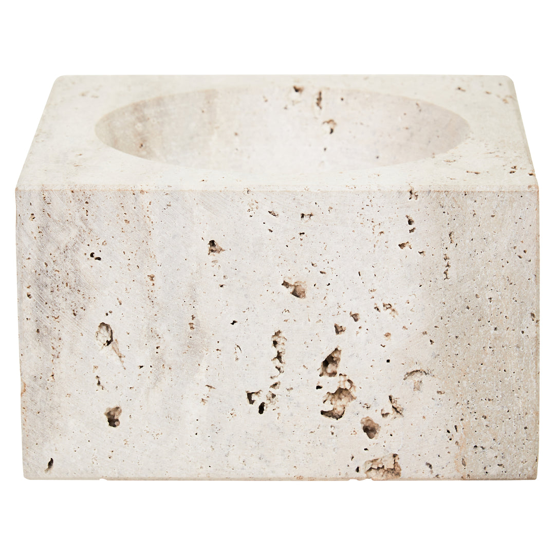 Avola Travertine Square Decorative Bowl