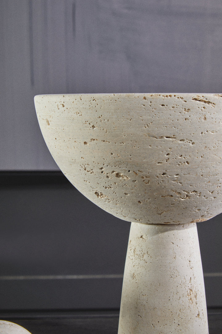 Avola Travertine Pedestal Bowl