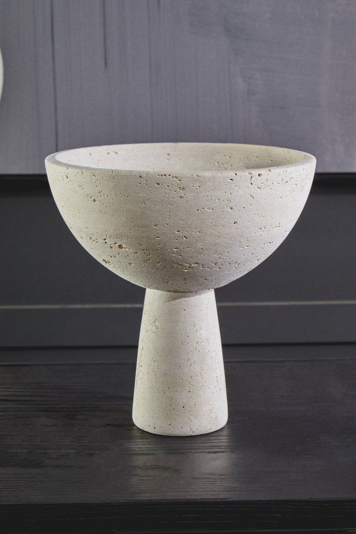 Avola Travertine Pedestal Bowl